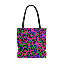Load image into Gallery viewer, Fun &amp; Fierce: Neon Leopard Print Tote Bag
