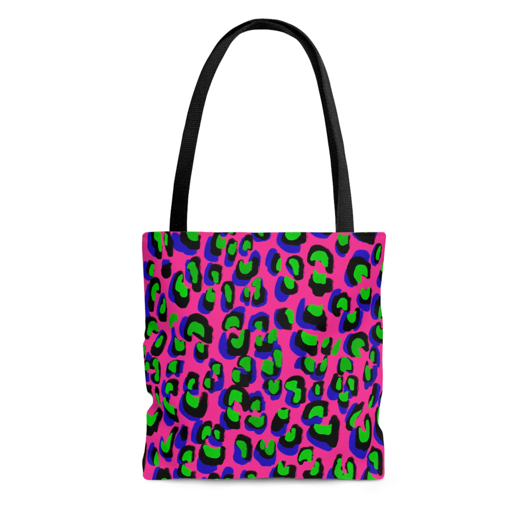 Fun & Fierce: Neon Leopard Print Tote Bag