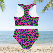 Load image into Gallery viewer, Roaring Pink Leopard 2 Piece Bathing Suit
