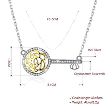 Load image into Gallery viewer, Key To My Heart Sterling Silver Necklace with Crystals
